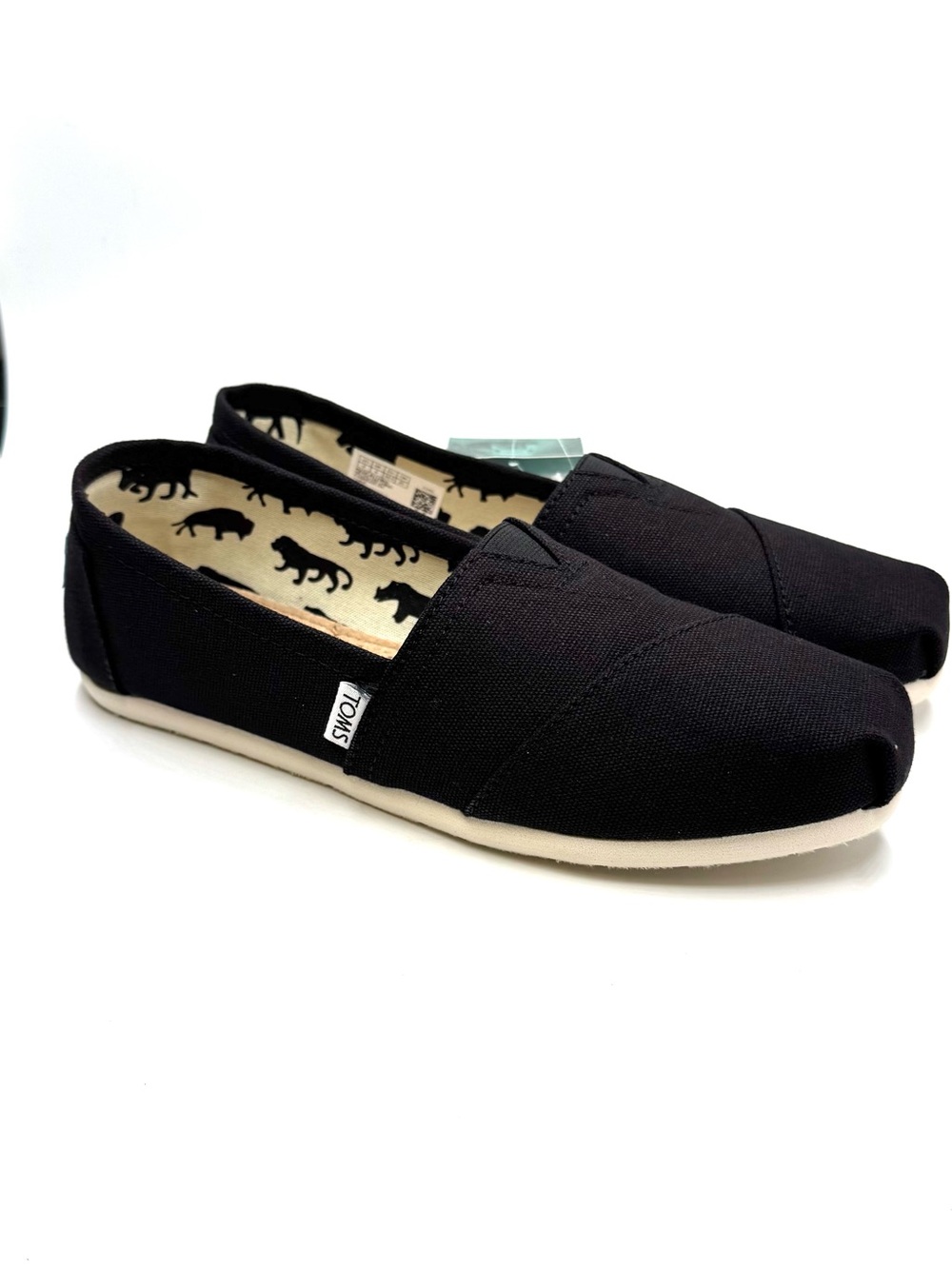 Toms Women's Classic Canvas Slip on - Black/White - Brand New